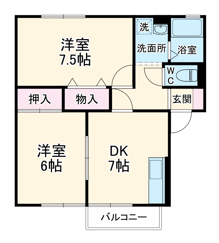 アサケ・ハイム Aの間取り