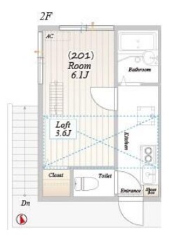 フラット国立富士見台の間取り