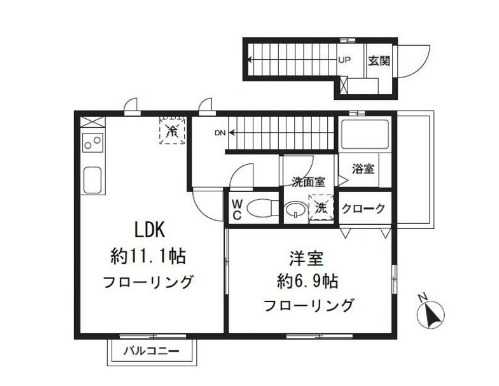 レーブ西国立の間取り