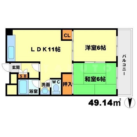 江坂グランドハイツ北の間取り