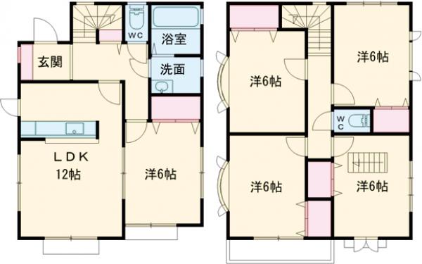 国立市谷保貸家の間取り