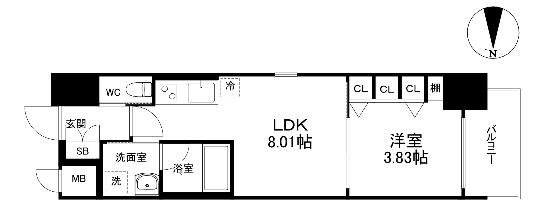 滝川公園プライマリーワンの間取り