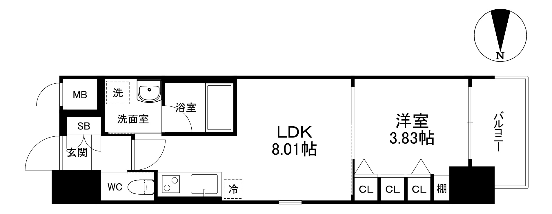 滝川公園プライマリーワンの間取り
