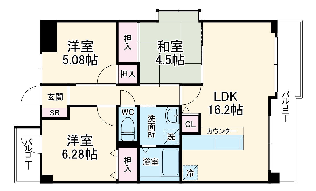 ウィング西緑丘の間取り