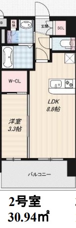 Luxe新大阪西の間取り