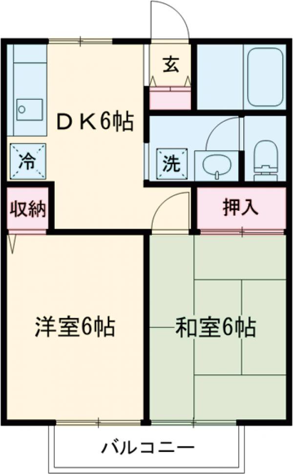日野台の完工年月(1994年8月)築の賃貸アパートの間取り