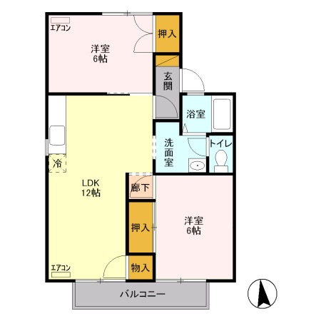 セジュール千木良 Gの間取り