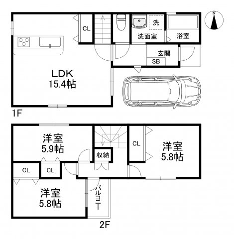 門真市大池町戸建の間取り