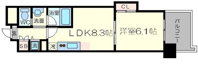 マスターズレジデンス道頓堀IIの間取り