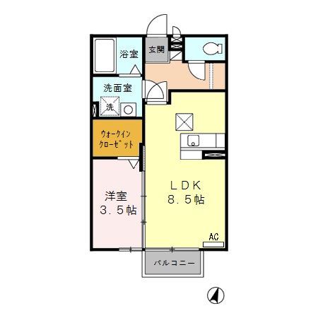 セジュール大和の間取り