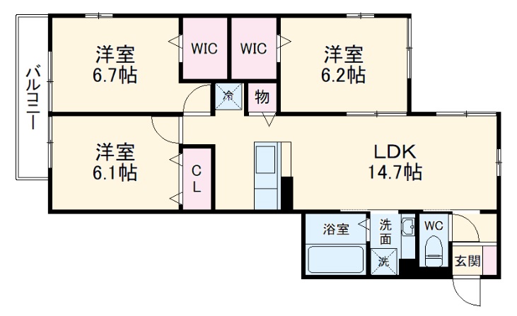 COCO東海岸の間取り