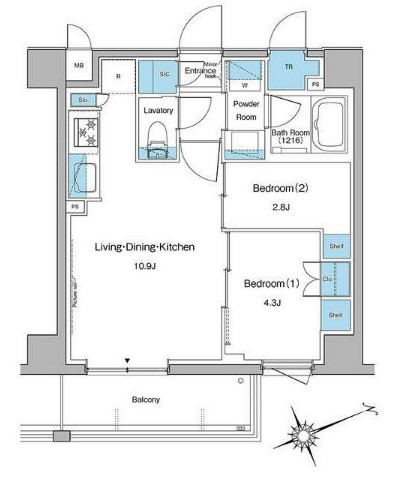 ルフォンプログレ中野坂上の間取り