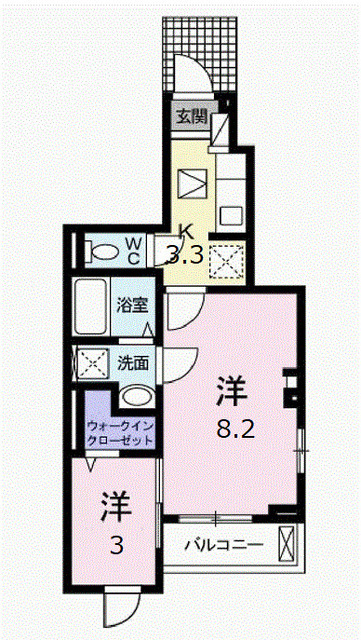 レジデンス藤岡Ⅱの間取り