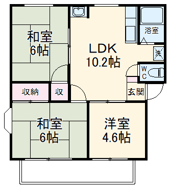 アークビラK Dの間取り