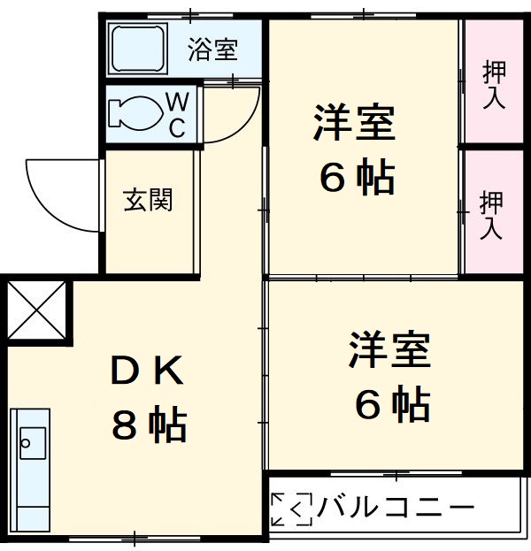 マンションヒロタBの間取り