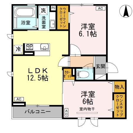 宮沢町の完工年月(2015年12月)築の賃貸アパートの間取り
