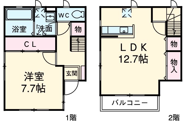メゾネットMの間取り