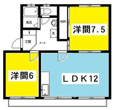 中根マンションFの間取り