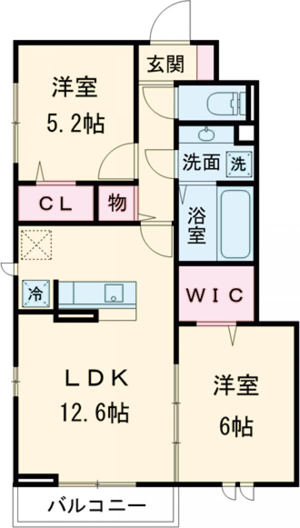 郷地町の完工年月(2019年3月)築の賃貸アパートの間取り