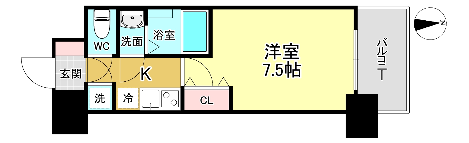 アドバンス江坂ラシュレの間取り