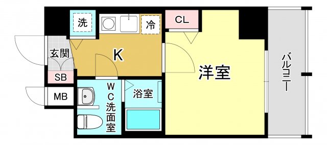 セオリー大阪フルールの間取り
