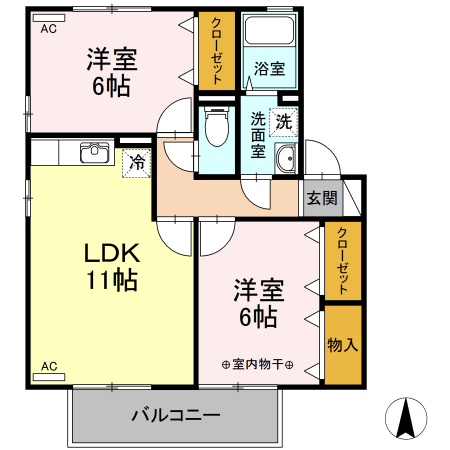 ステーションハウスリブ ABCの間取り