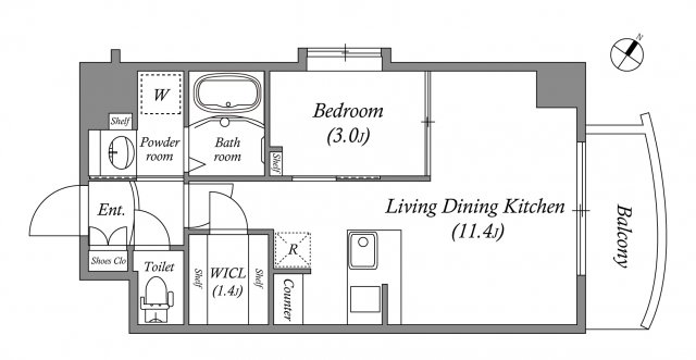 マリンズ弁天町の間取り