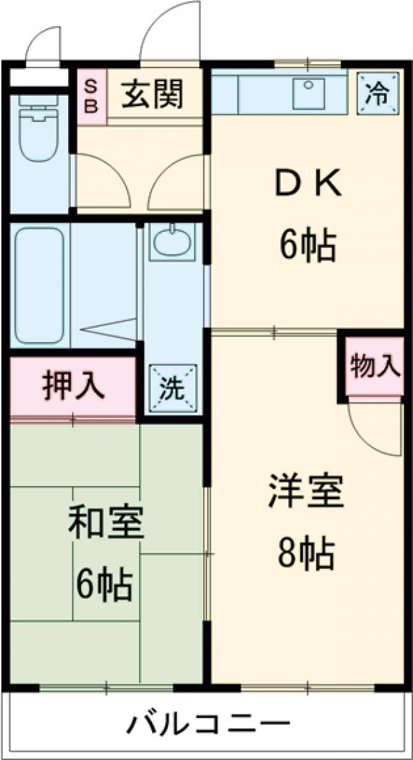 緑町の完工年月(1998年12月)築の賃貸マンションの間取り
