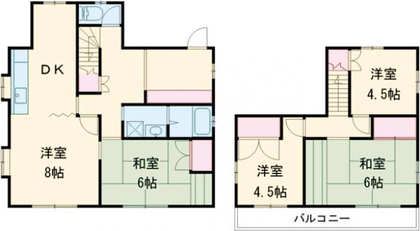 南陽台T戸建 の間取り