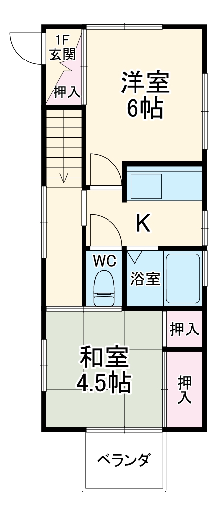 米が浜通2丁目貸家の間取り