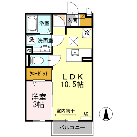 松原町の完工年月(2012年12月)築の賃貸アパートの間取り