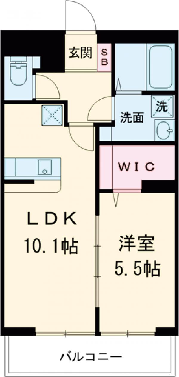 万願寺の完工年月(2015年1月)築の賃貸マンションの間取り