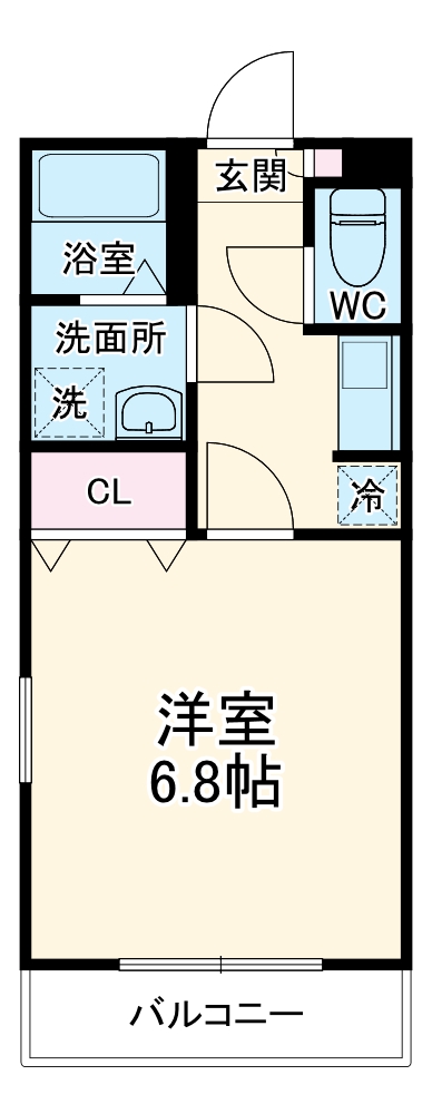 下作延の完工年月(2001年4月)築の賃貸アパートの間取り
