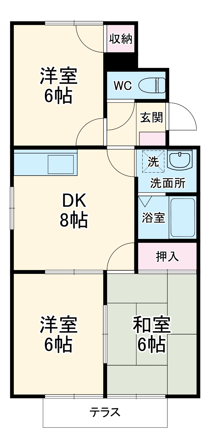 パークハイツ北洞Aの間取り